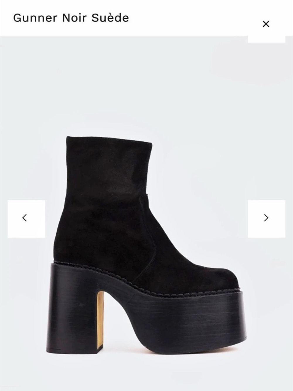 L'Intervalle Gunner Noir Suède Black Suede Platform Ankle Boots